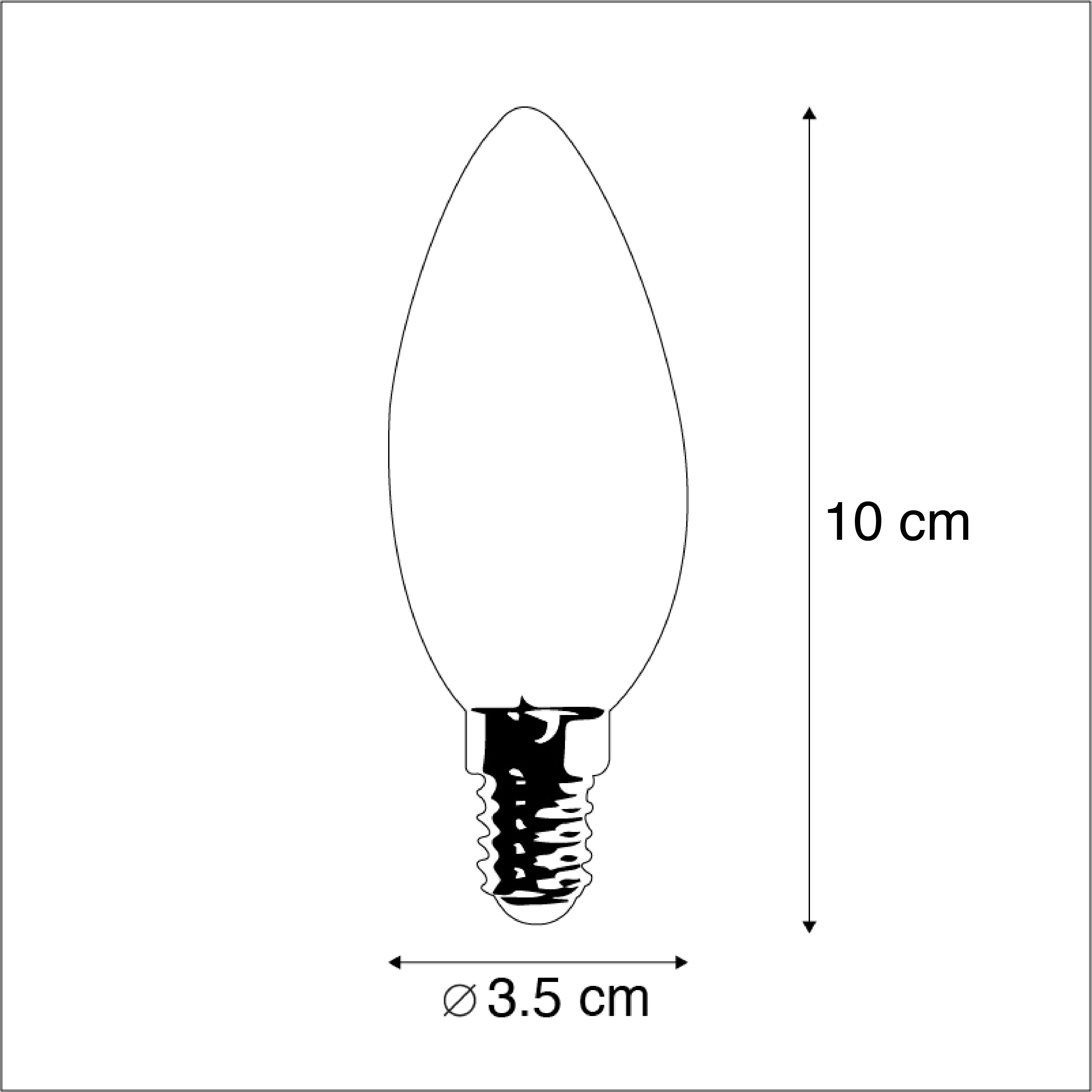 Set van 3 LED E14 dimbare kaarslampen B35 5W 380lm 2700K