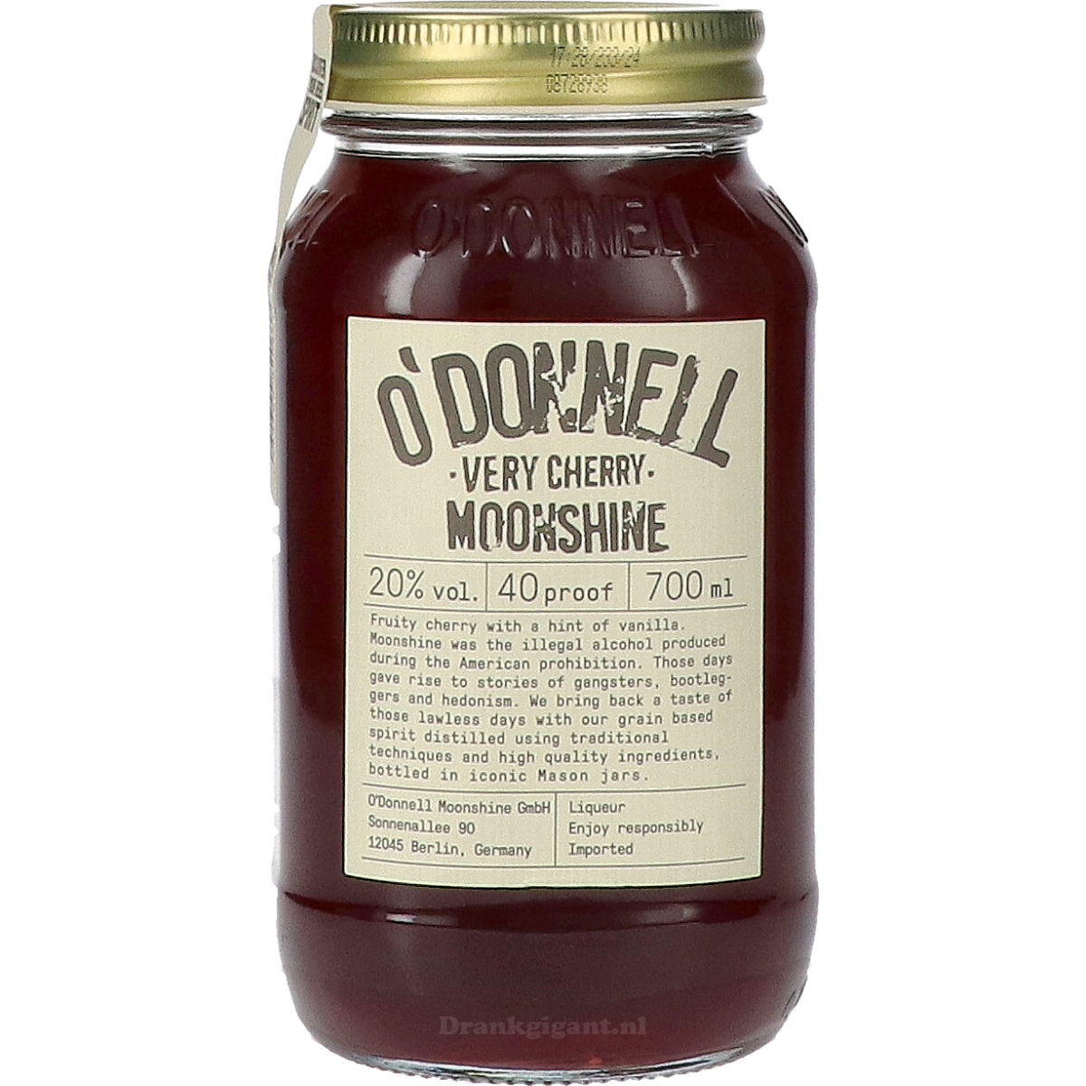 O'Donnell Very Cherry Moonshine 70 cl