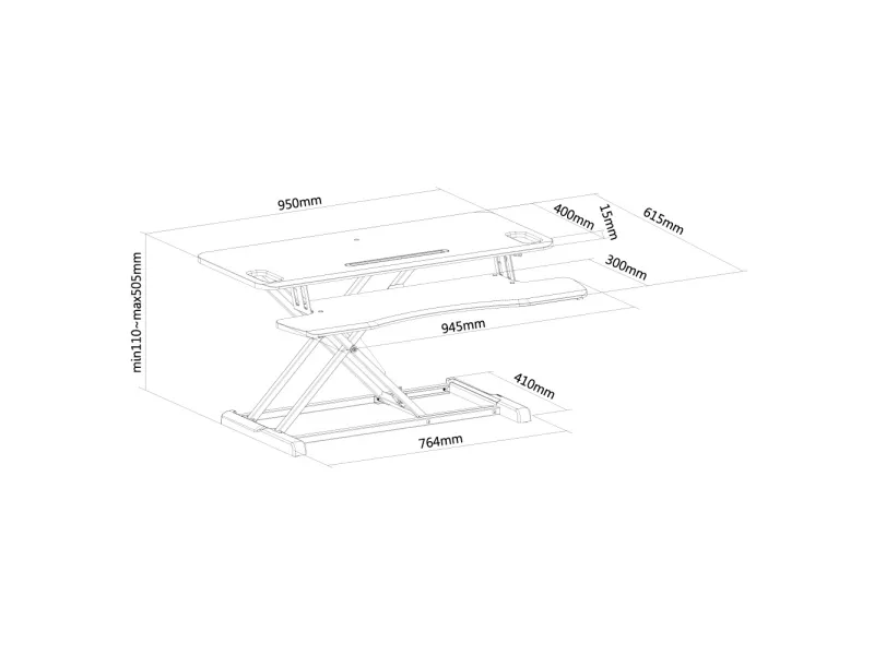 Neomounts NS-WS300 - Stående skrivebordsomformer - sort