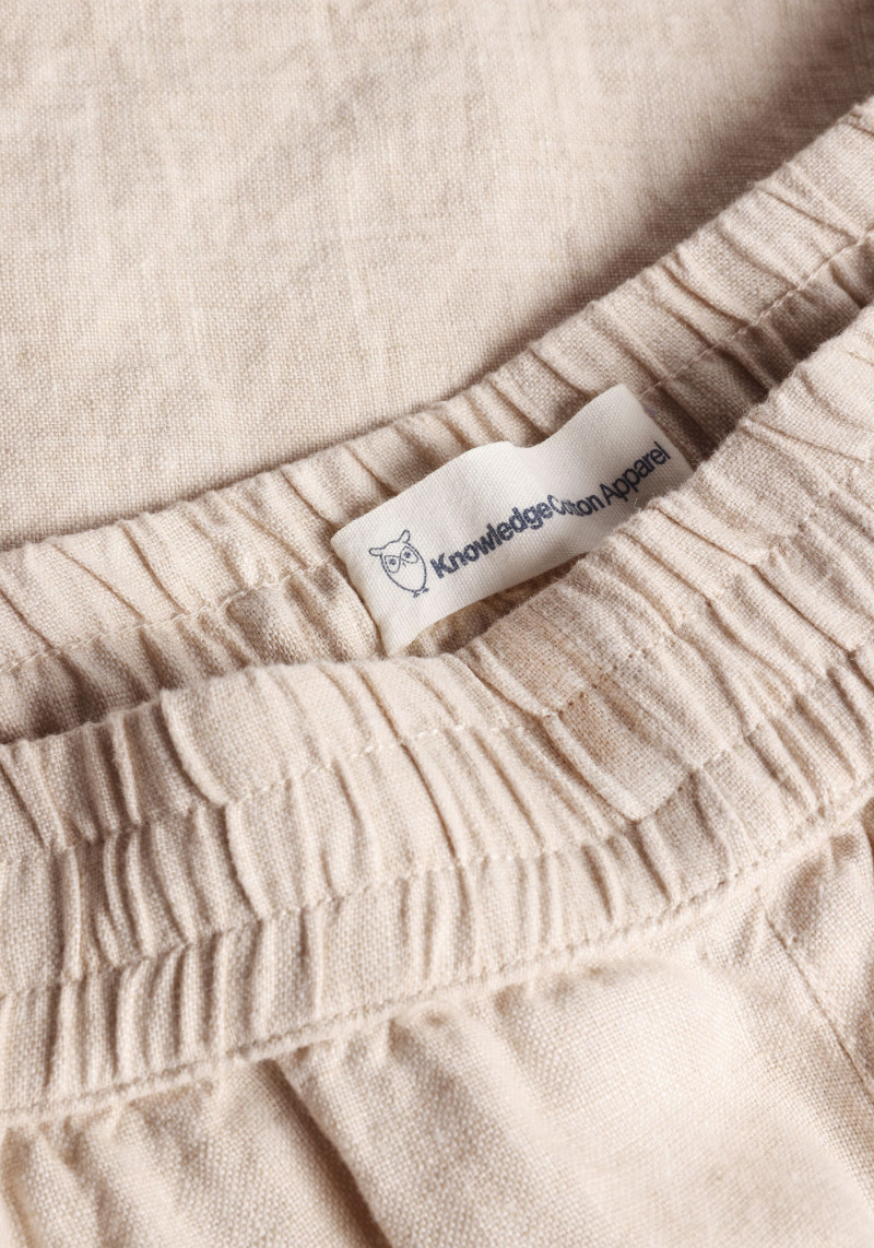 Knowledge Cotton Apparel Leinenshorts Posey Wide Linen Shorts Light Feather Gray