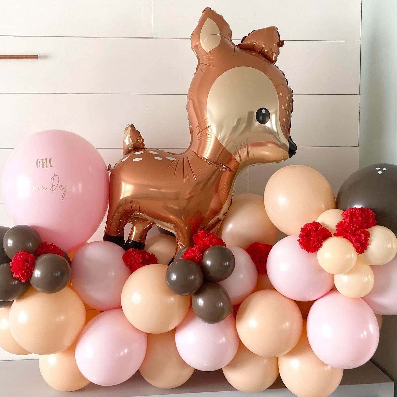 (2er Set) 100x57cm Kinder Geburtstags Party Ballon Folien Luftballon - Reh