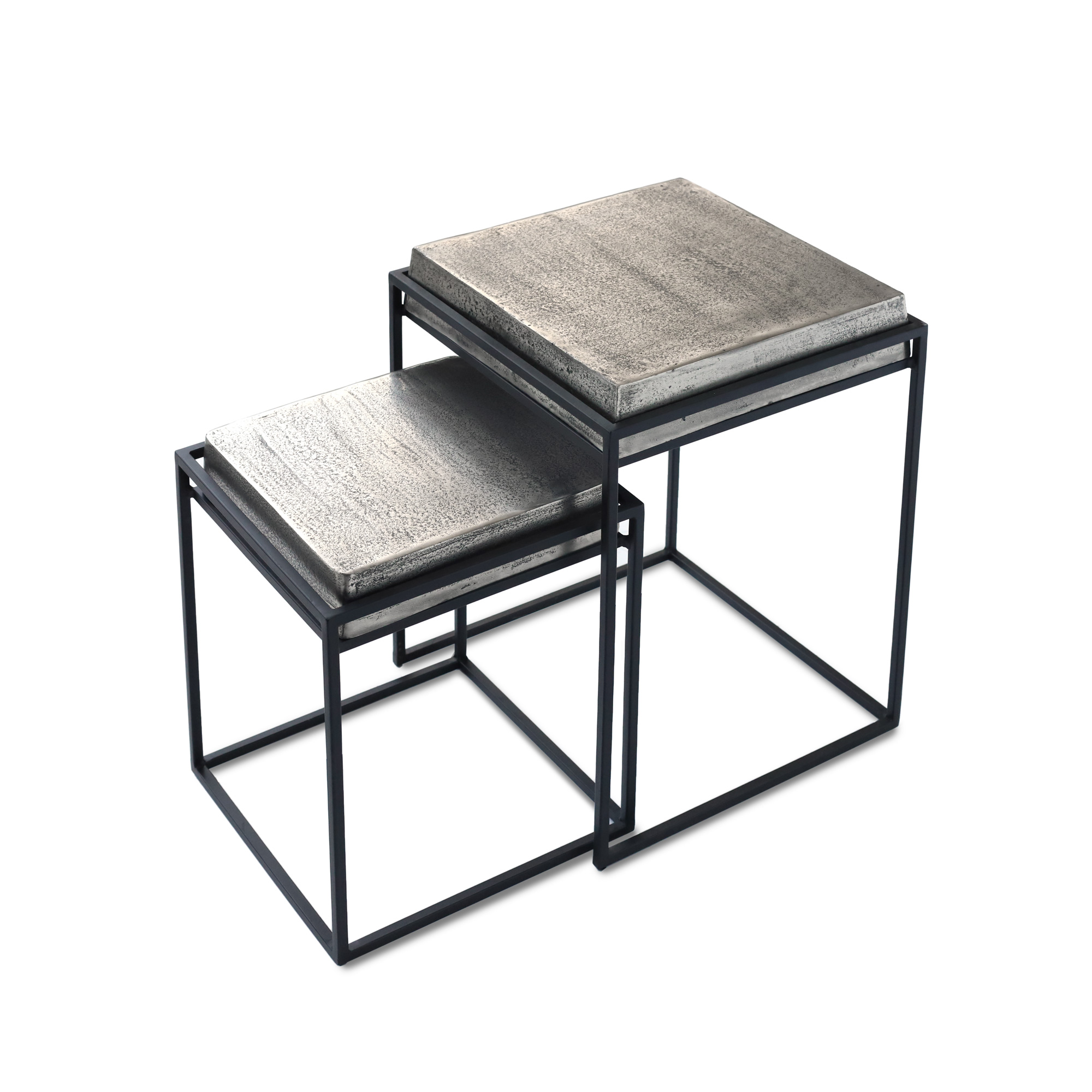 Beistelltisch aus Gusseisen S, antik silber, B 36 cm, L 36 cm, H 48 cm von fischer's lagerhaus