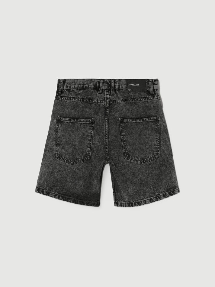 Bermuda jeans slim fit - Cinza antracite