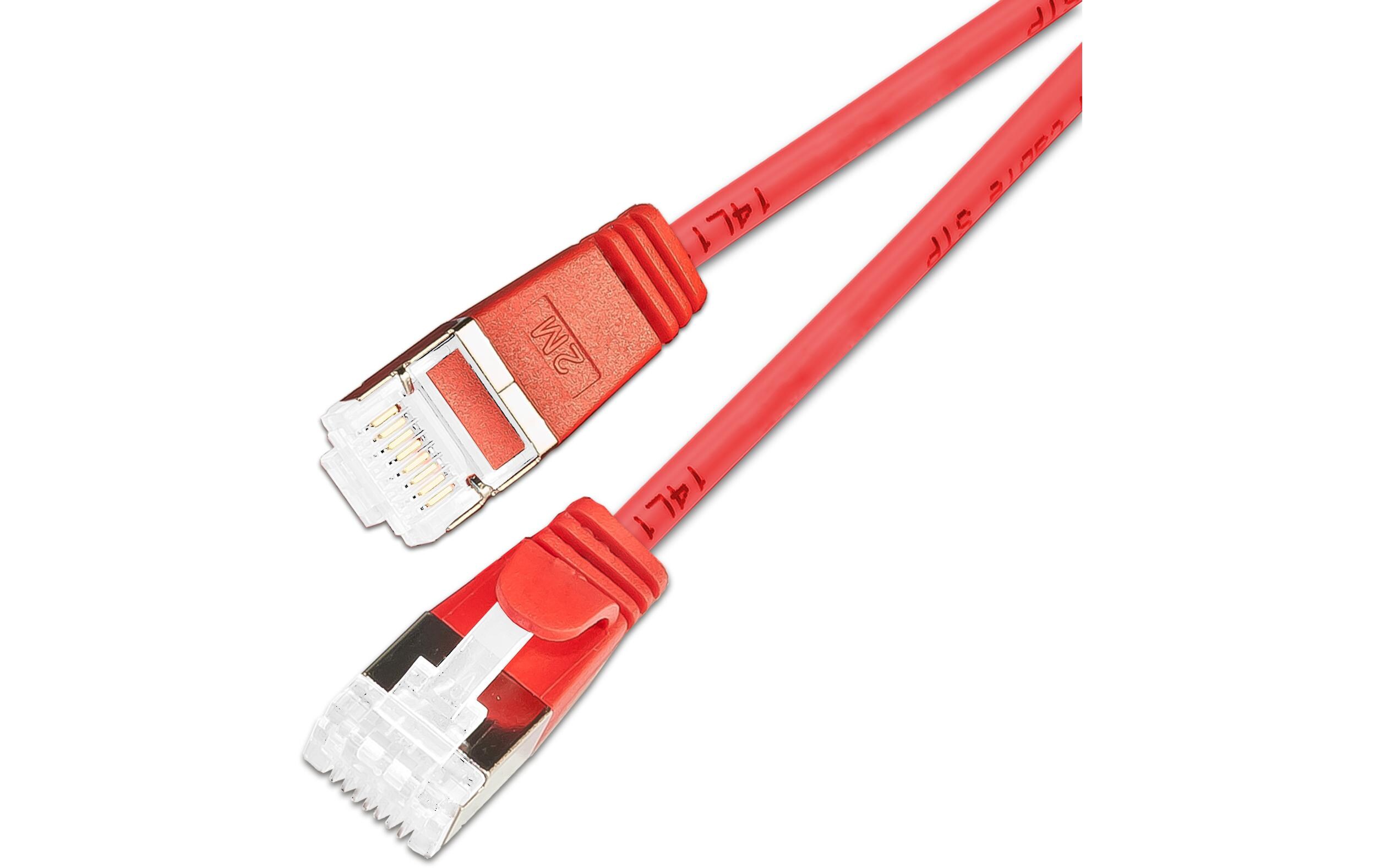 Slimpatchkabel RJ-45, Cat 6A, U/FTP, 0.5 m, Rot, 90-Pack<br>SLIM Multipack, 90x 0.5m KAT6A Patchkabel, rot