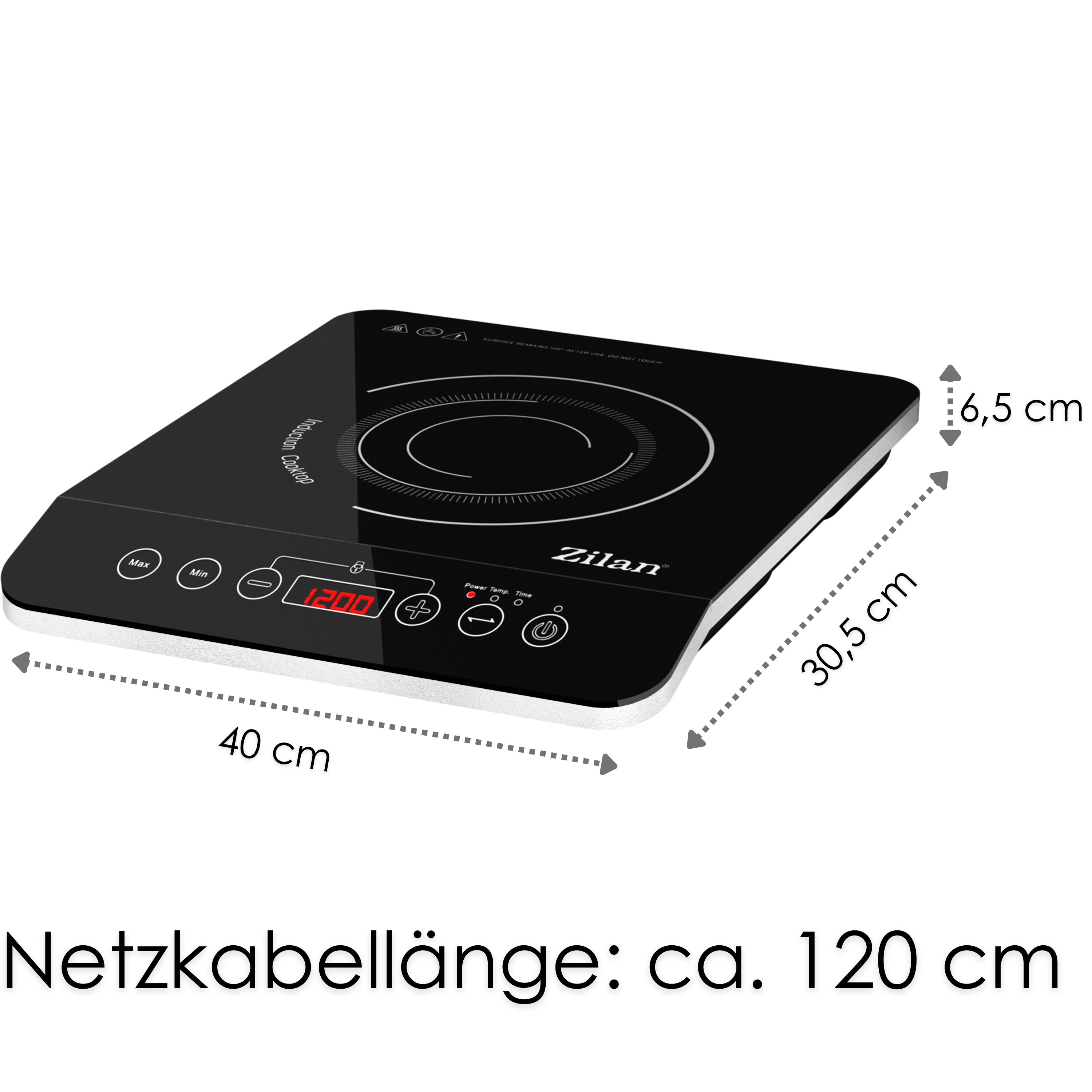 Zilan Induktionskochfeld 1 Platte Einzelinduktionskochfeld 2000W
