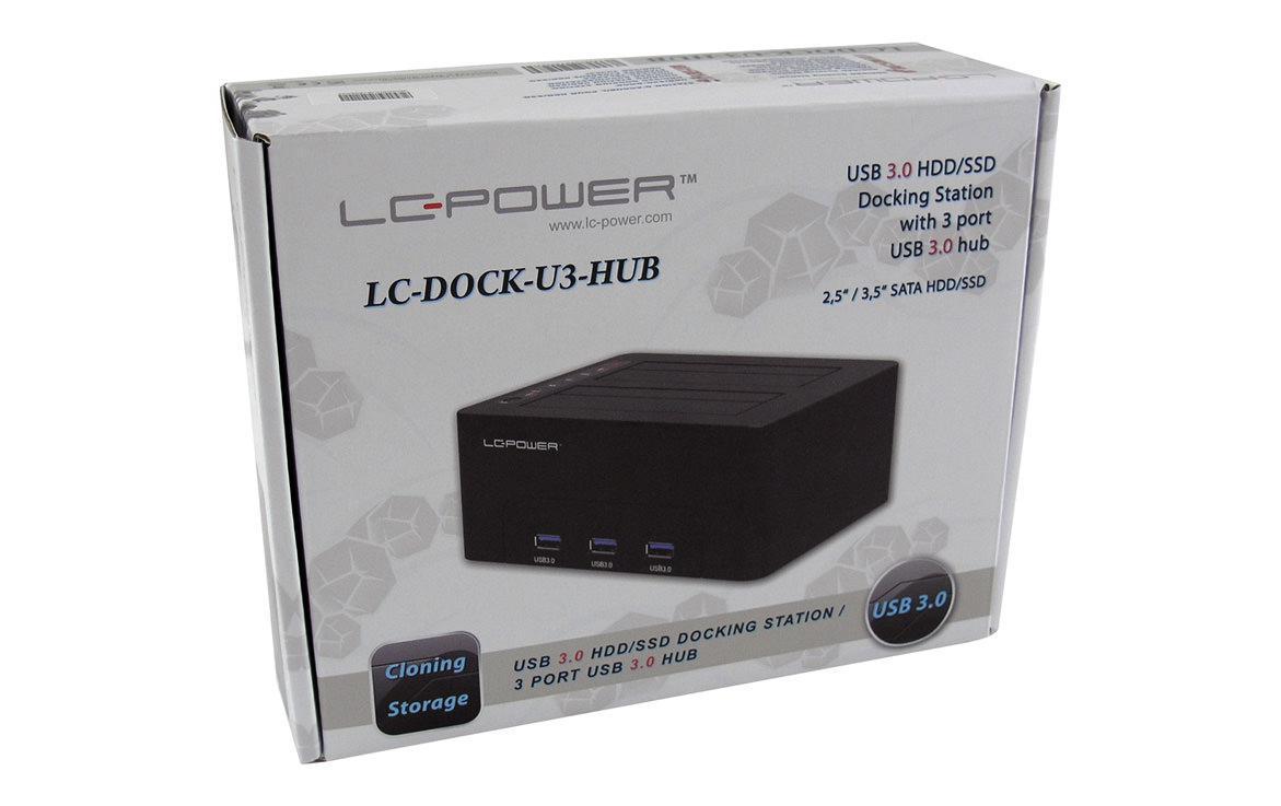 Docking- und Klonstation LC-DOCK-U3-HUBUSB 3.0 Dual Bay HDD Docking Station mit Kopierfunktion und 3-Port-USB 3.0-Hub