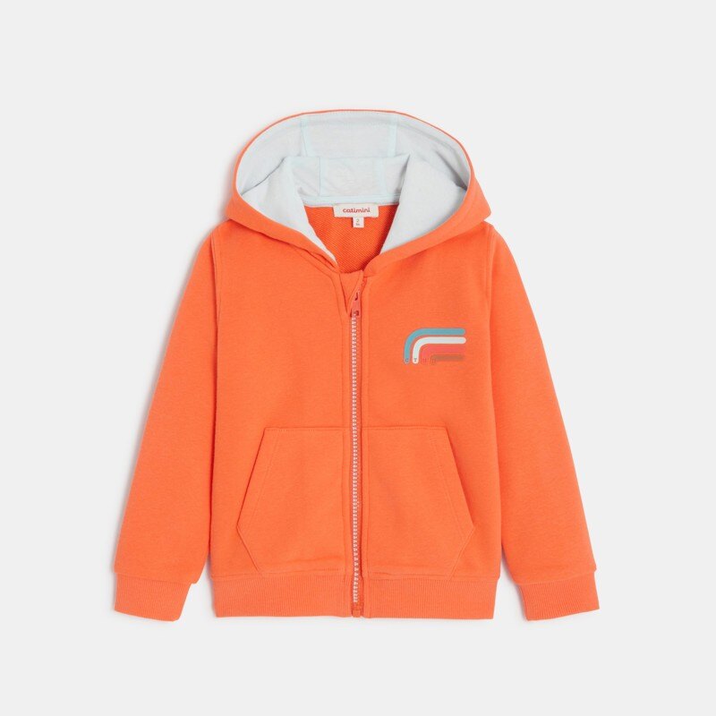 Cardigan bébé garçon orange en coton recyclé Catimini Orange