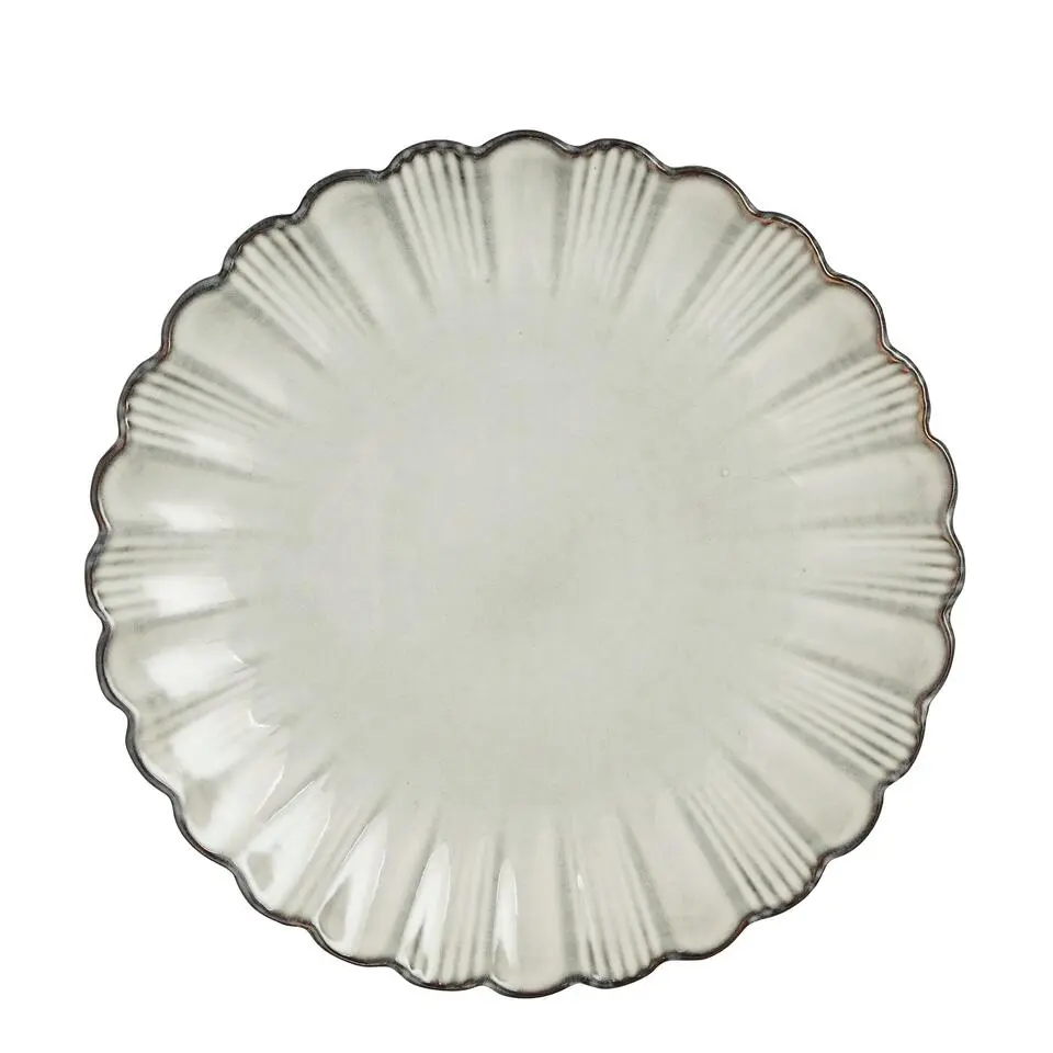 Mica Decorations Corfu Dinerbord - H2,5 x Ø26,5 cm - Keramiek - Grijs