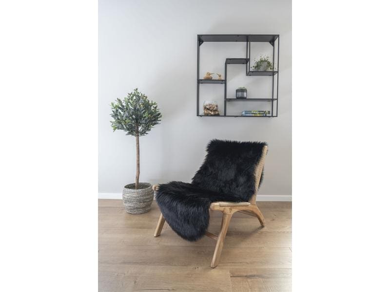 House Nordic Pelzimitat 180 x 60 cm, Schwarz Dekoratives Lammfell-Imitat