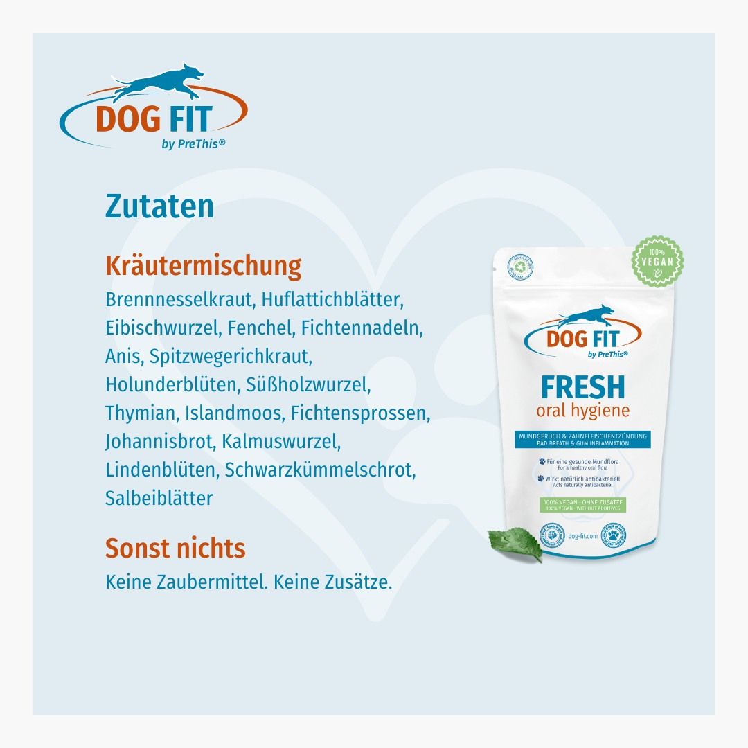 DOG FIT by PreThis® WHITE dental plus & FRESH Hunde » Zahnstein & Mundgeruch
