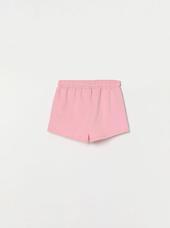 Conjunto de 2 shorts de fleece lisos e básicos - Rosa Fluorescente