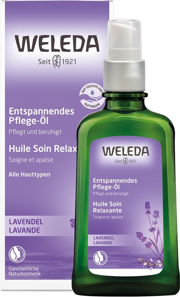 Weleda Pflege-Öl<br>100 ml, Glasflasche, Lösung zur Anwendung auf der Haut, entspannend Lavendel