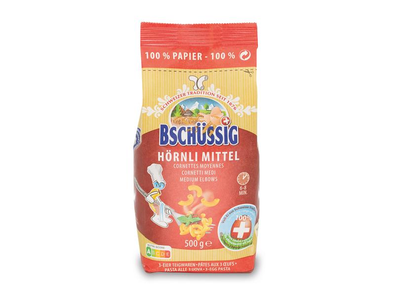 Bschüssig Teigwaren Hörnli mittel 500 g Schweizer Eierteigwaren