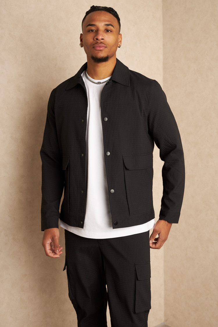 Ensemble 2 pièces veste + jogging noir quadrillé