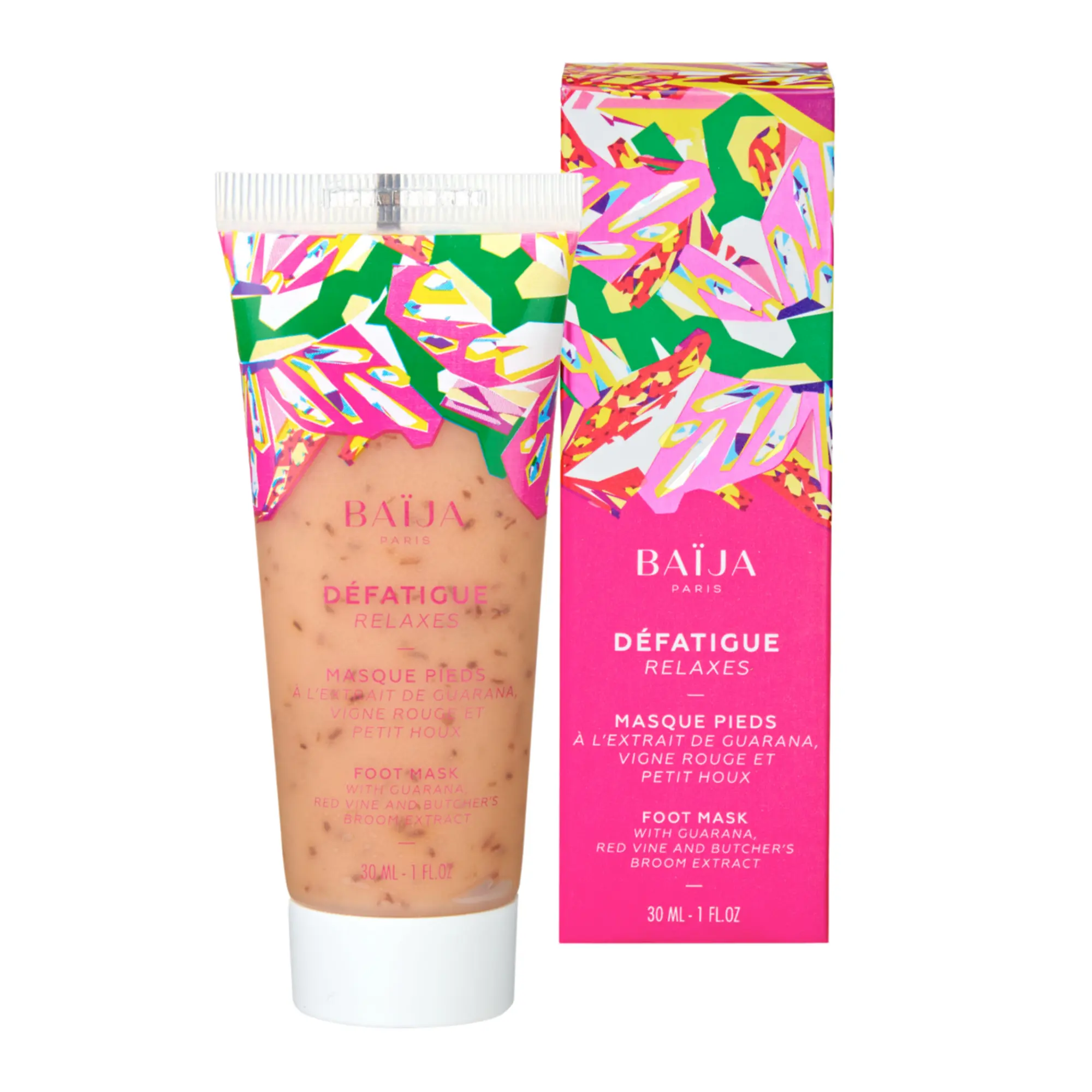 Baïja - Masque Pieds Défatiguant Guarana, Vigne Rouge & Petit Houx 30ml - Pieds