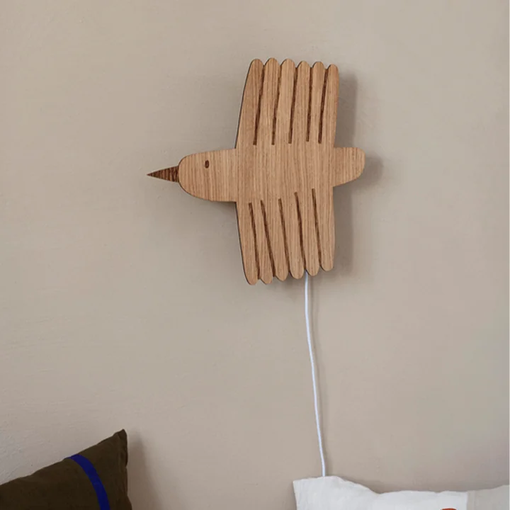 Ferm Living - Bird Kinder Wandleuchte, Eiche geölt