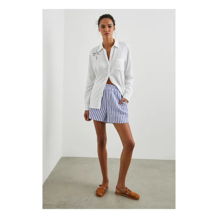 Rails Short Leighton Rayures Coton Bio | Bleu