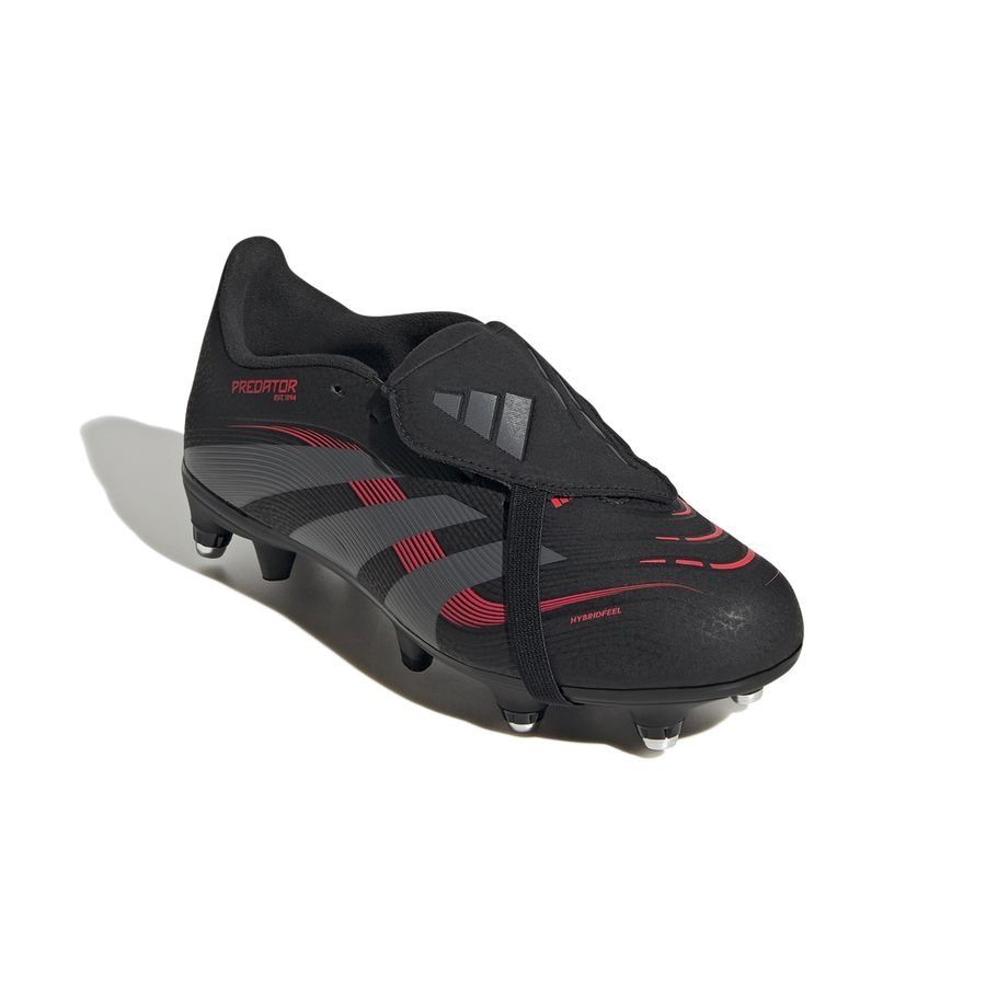 adidas Predator League Fold-over Tongue SG Stealth Victory - Noir/Gris/Lucid Red Enfant