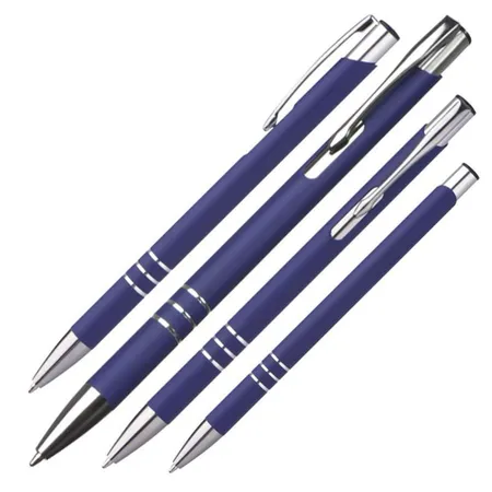 Easy Gifts schlanke Kugelschreiber aus Metall, blau, 10 Stück