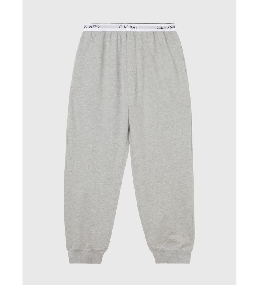Calça de moletom Calvin Klein Panaln, algodão moderno, cinza