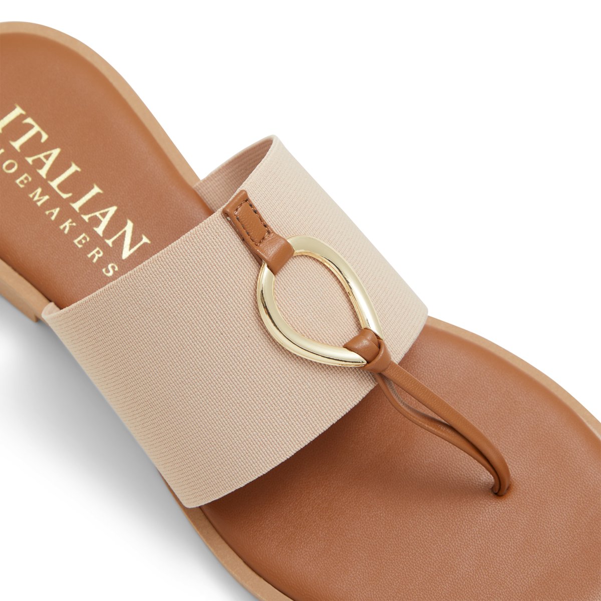 ITALIAN SHOEMAKERS-Lytha-Tongs sandales à talon plat - Talon plat - Beige