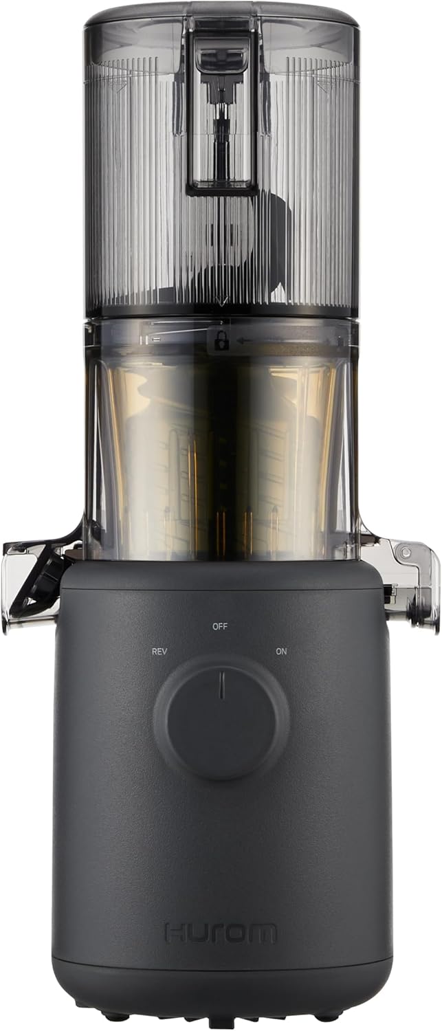 Hurom Slow Juicer | Entsafter Gemüse und Obst | H310 | Leicht zu Reinigen & Leiser Motor Elektrischer Entsafter mit Siebfilter | 150 Watt | BPA Frei | Schlankes Design | 220ml, Anthrazit