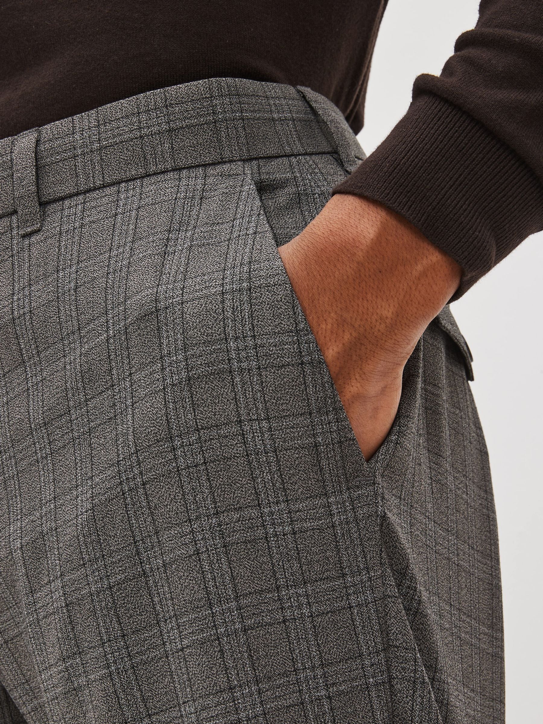 Grijs geruit - Skinny - Geruite modieuze broek
