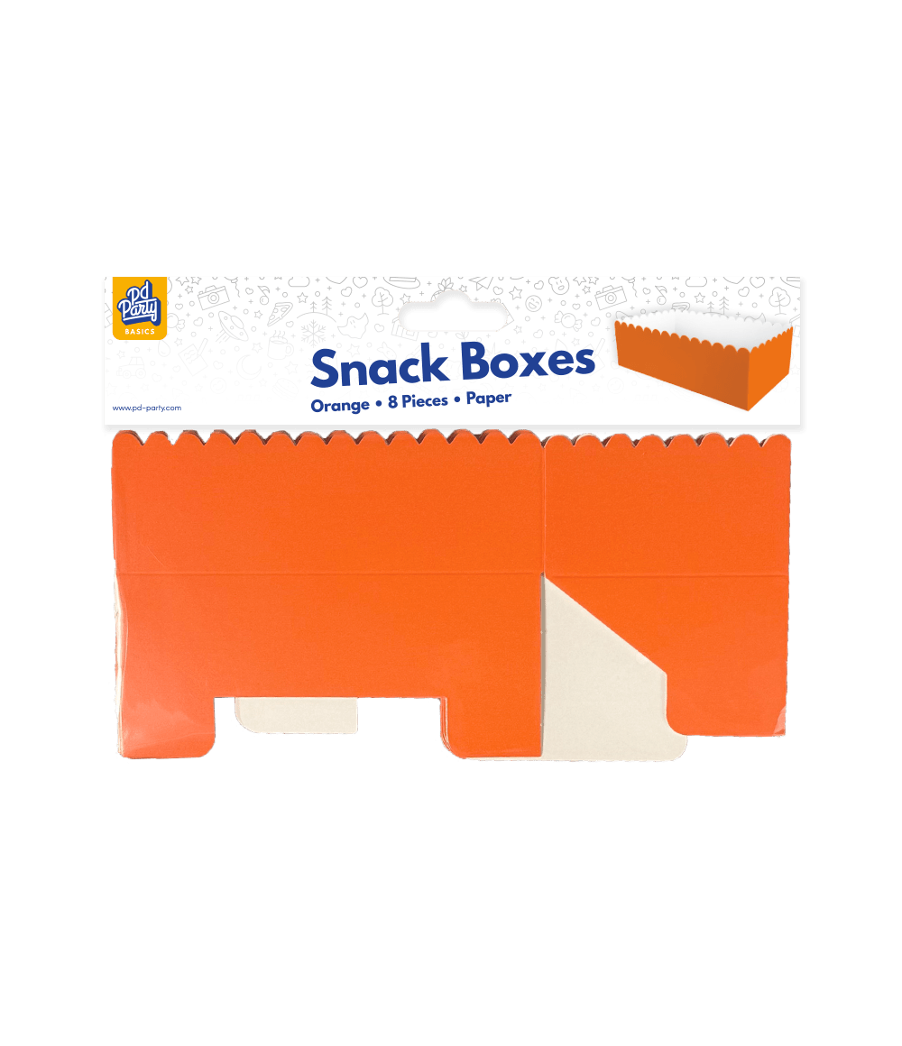 Oranje Snackbakje 12,5cm 8st