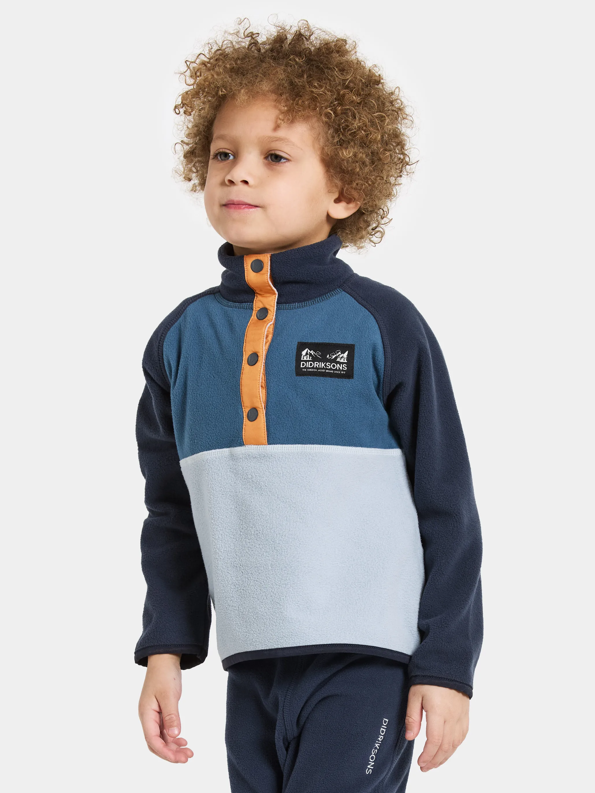 Didriksons Kids' Monte Half Button 4 Cloud Blue