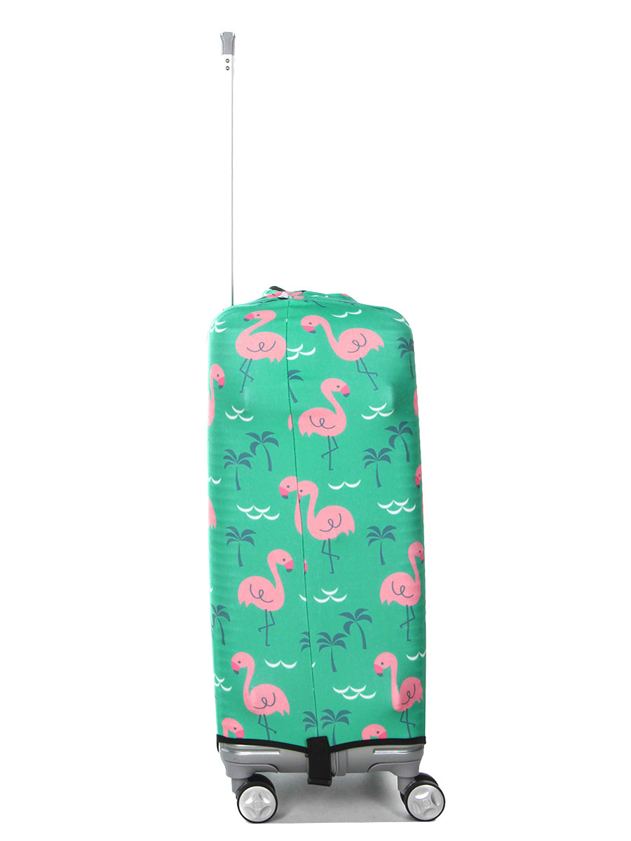 Housse de valise Periea Green with Pink Flamingos M