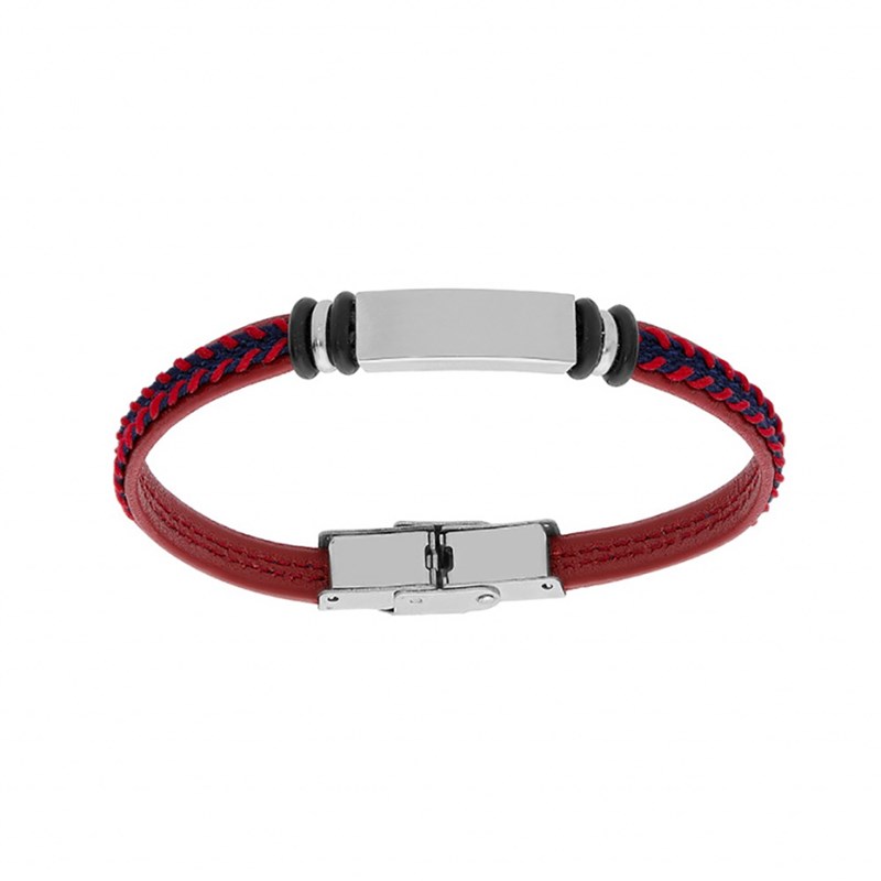 Bracelet enfant - Cuir rouge