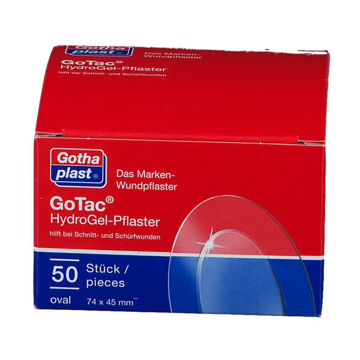 GoTac Hydro Gel-Pflaster oval 7,4 cm x 4,5 cm