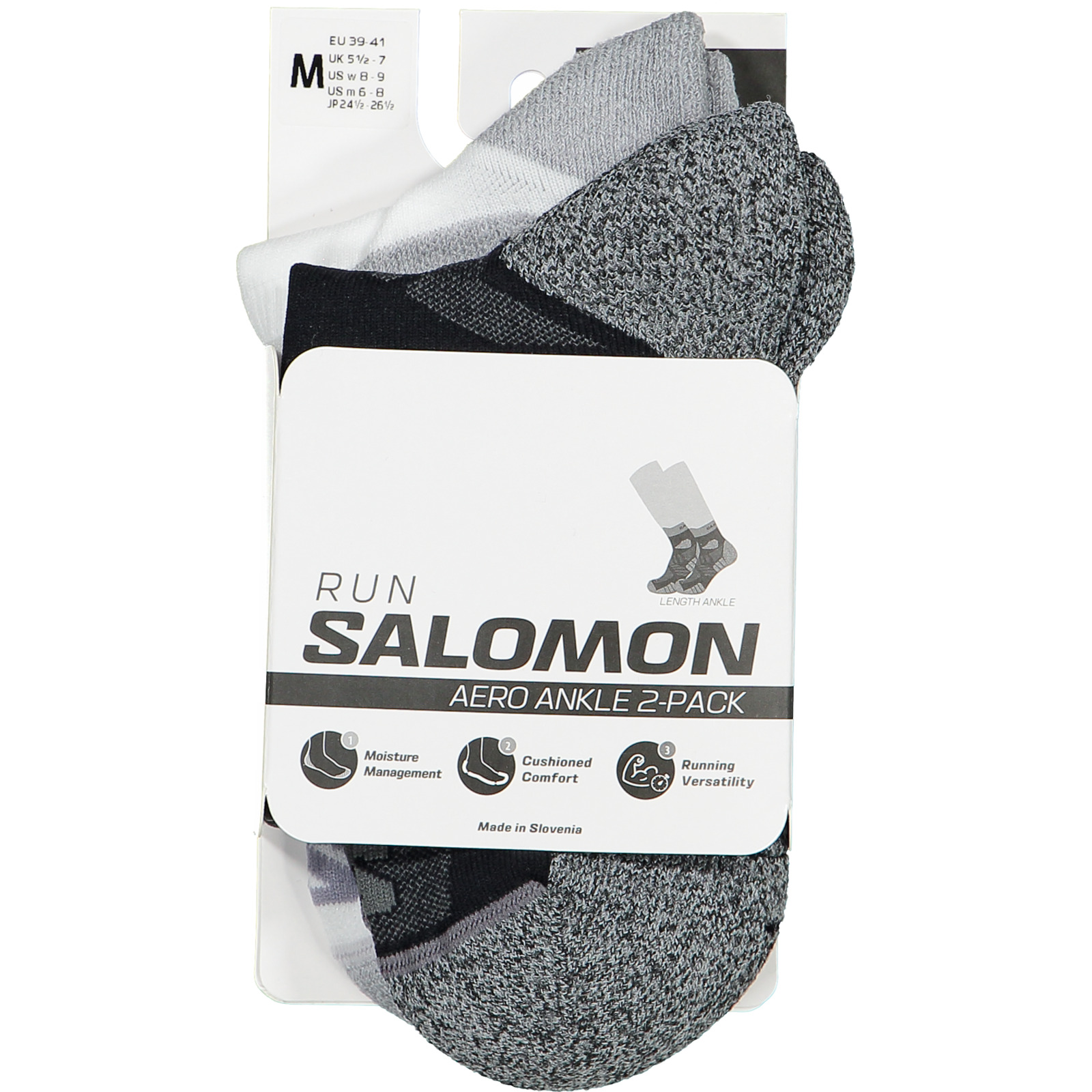Salomon Unisex-Runningsocken Aero Ankle, 2 Paar