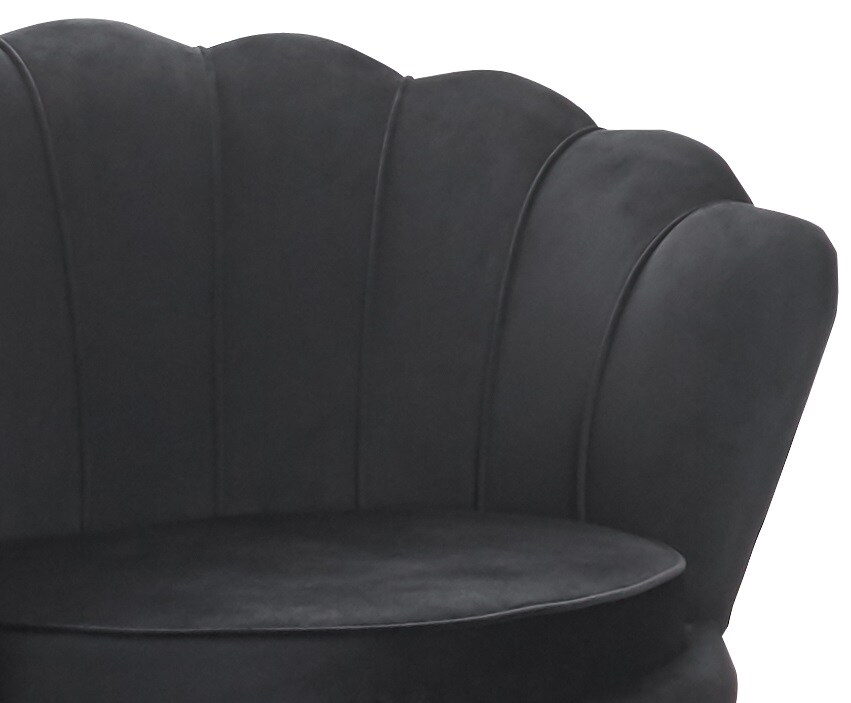 Muschelsessel Samt Schwarz Relaxsessel Polstersessel Ohrensessel Loungesessel
