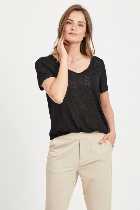 Object zwarte dames t-shirt
