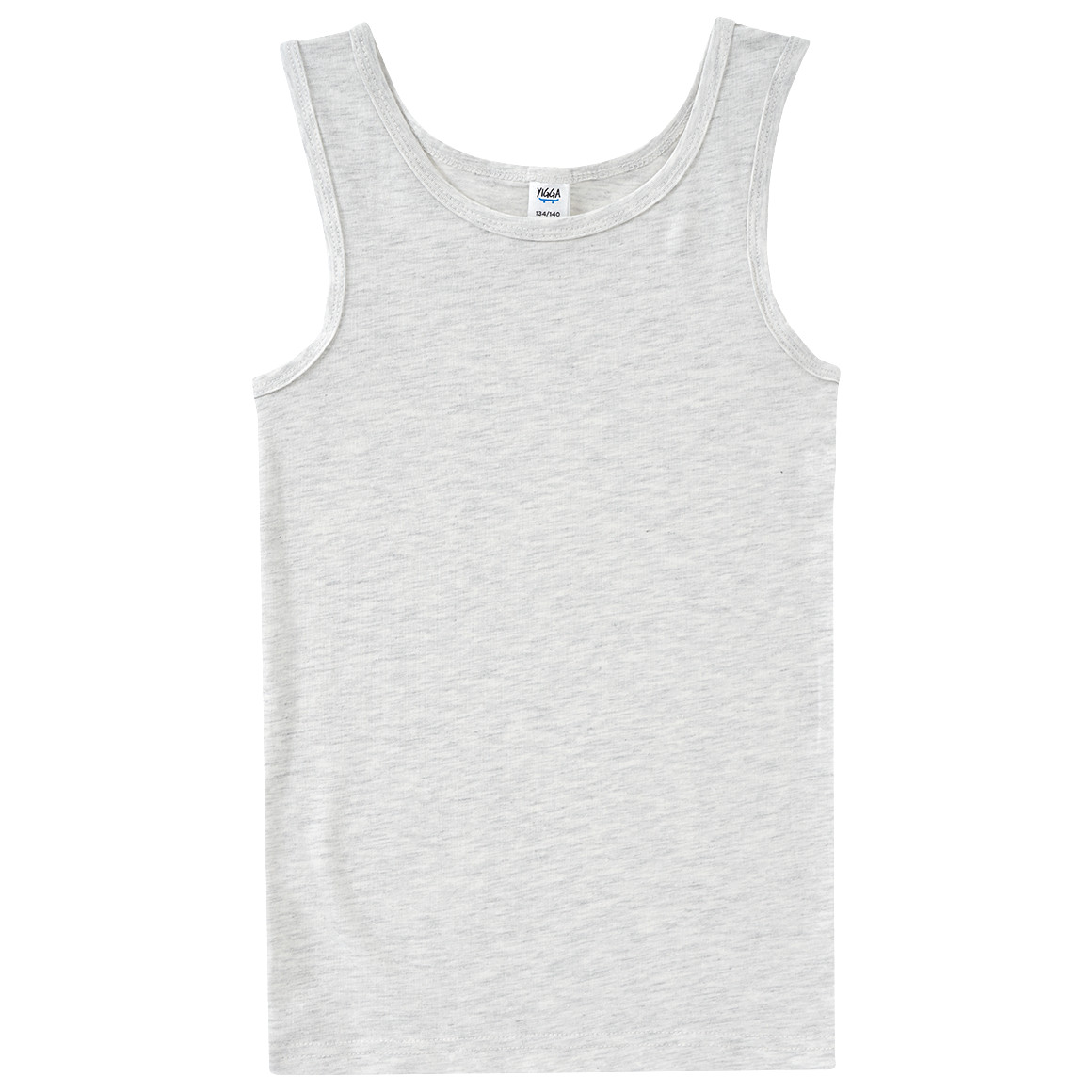 Yigga 3 Jungen Unterhemden mit Bio-Baumwolle hellblau / dunkelblau / creme