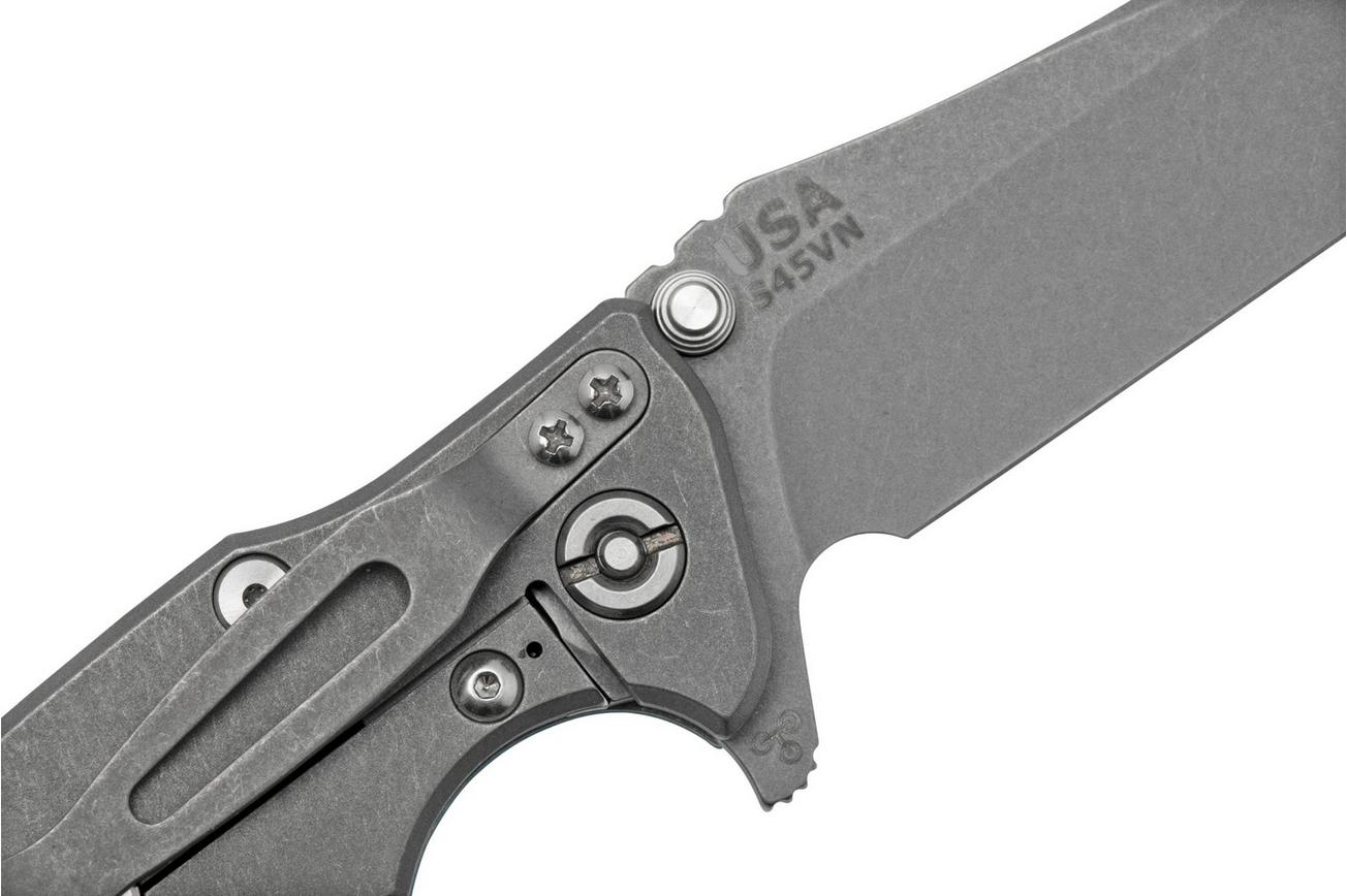 Rick Hinderer Eklipse 3.5” Spearpoint S45VN, Working Finish, Blue G10, zakmes