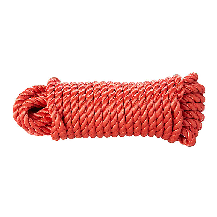 Corde torsadée en polypropylène rouge DIALL ø14 mm, 15 m