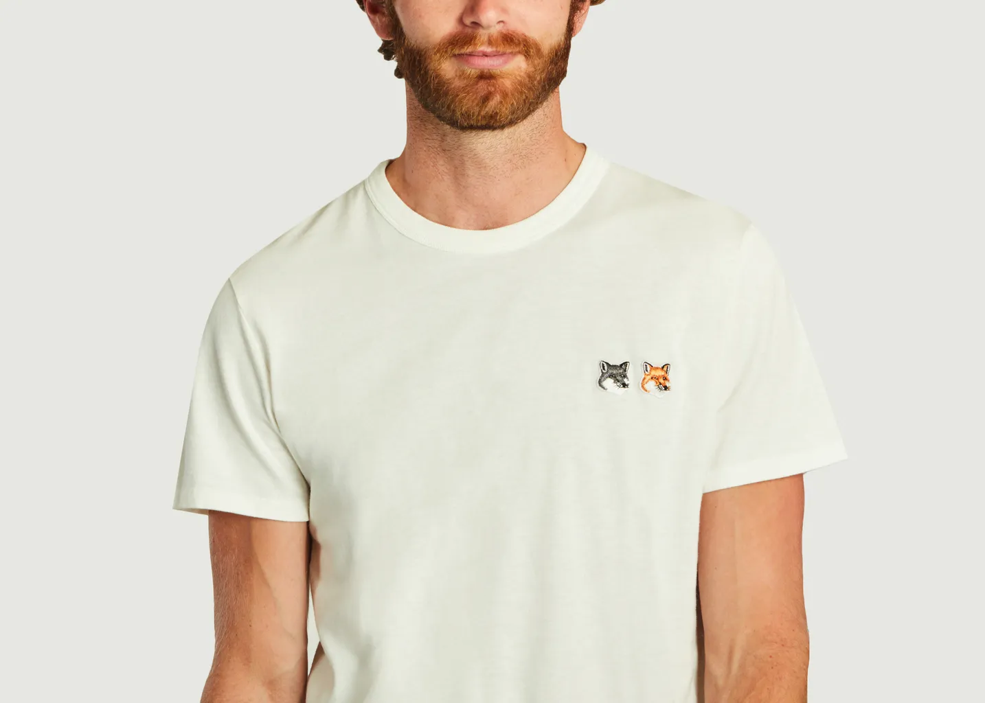 T-shirt double Fox Head Maison Kitsuné