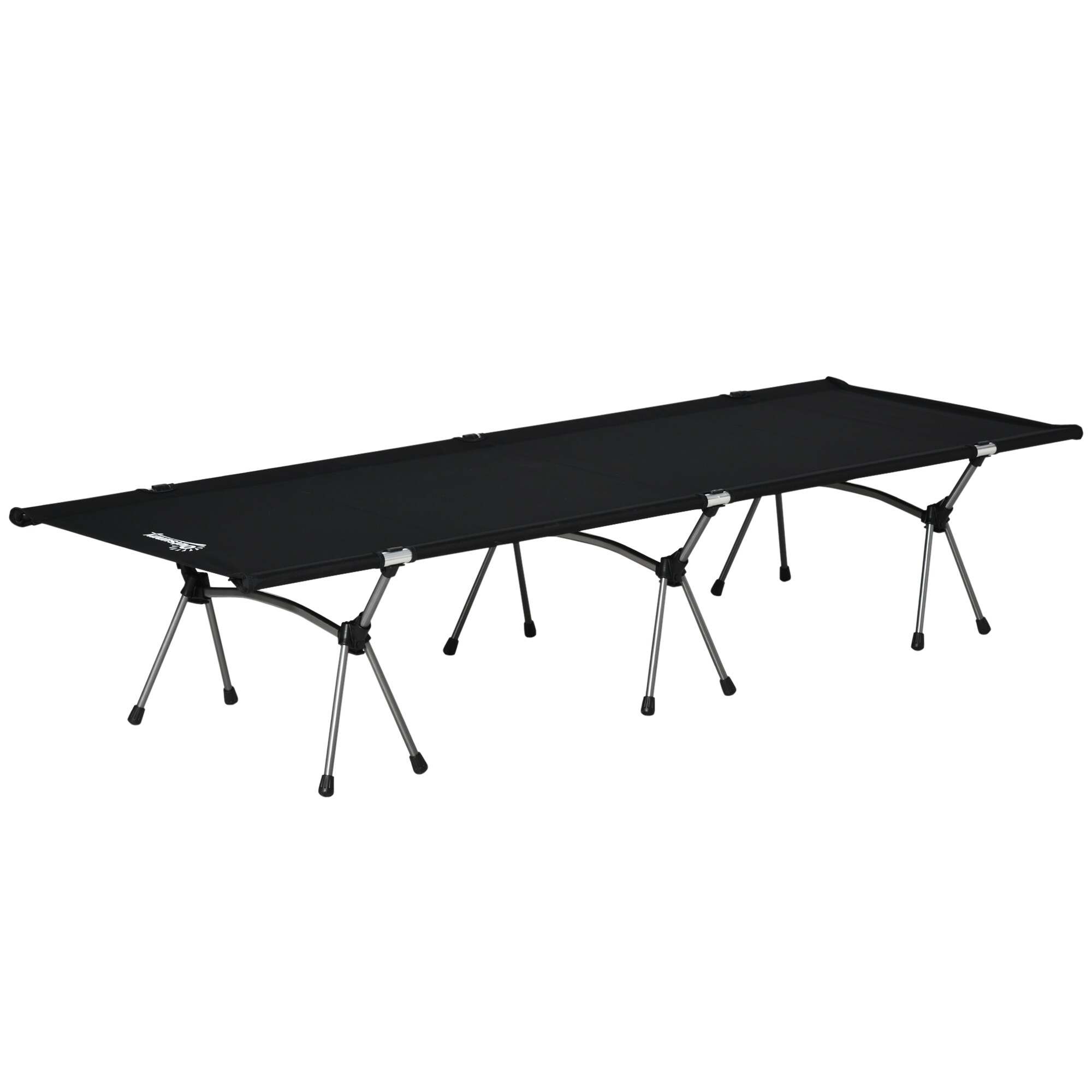 Outsunny Feldbett mit Tragetasche schwarz 190L x 65B x 38Hcm