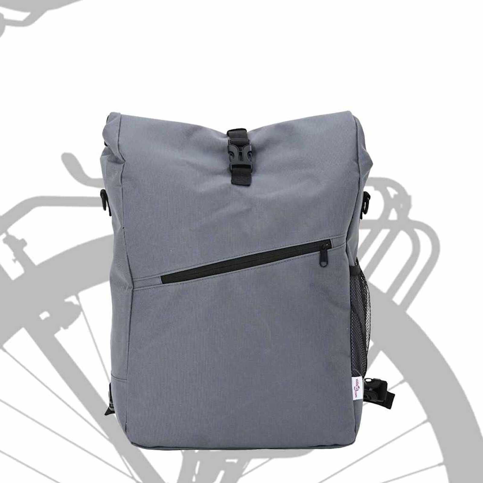 vidaXL Fietstas Grijs 33 x 16 x 48 cm Polyester