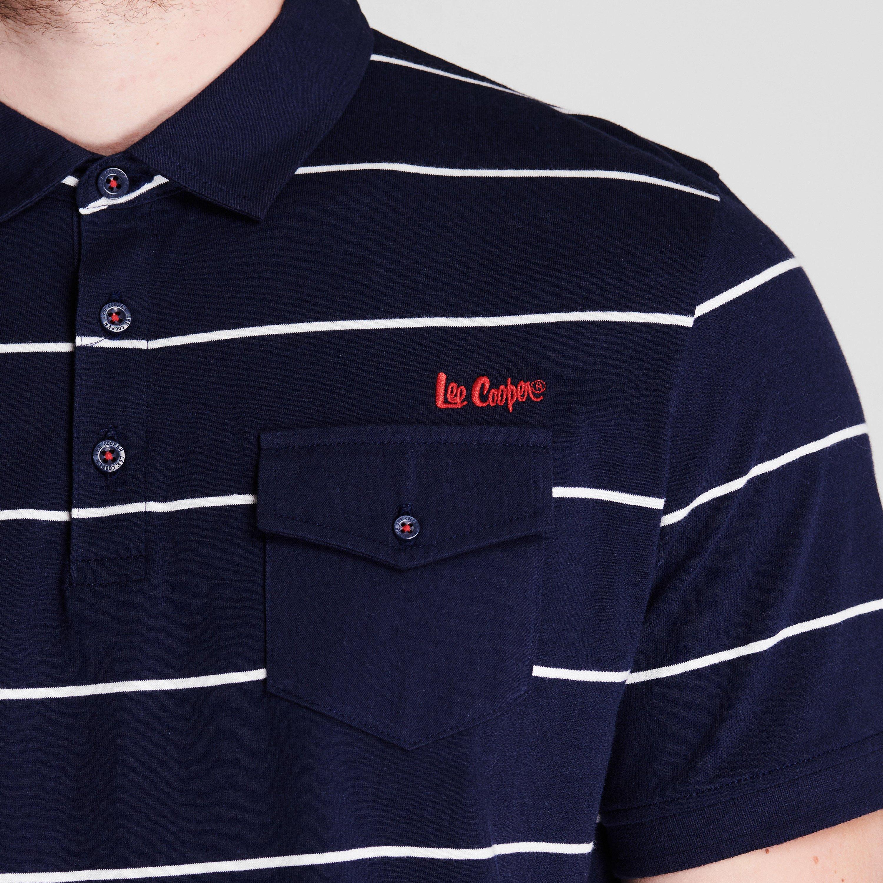 Lee Cooper Stripe Polo Mens