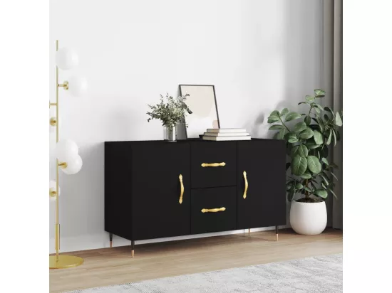 Buffet noir 100x36x60 cm bois d'ingénierie