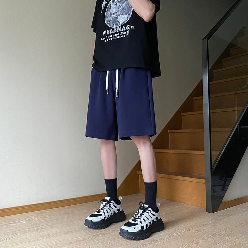 Giuliana - Effen shorts met trekkoordtaille