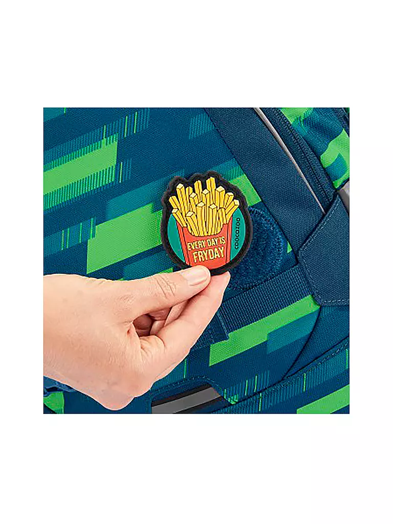 COOCAZOO Schulrucksack MATE Lime Stripe blau