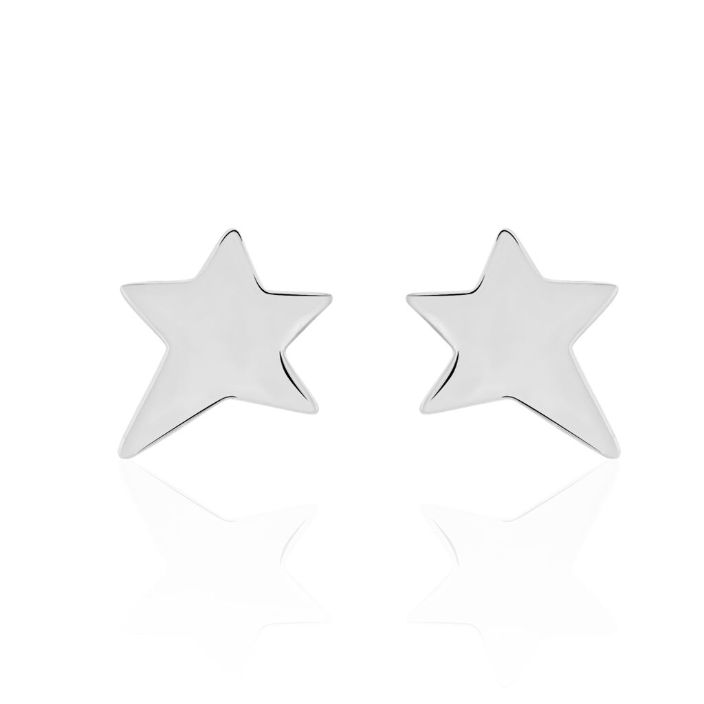Boucles D'oreilles Puces Eloisa Argent Blanc
