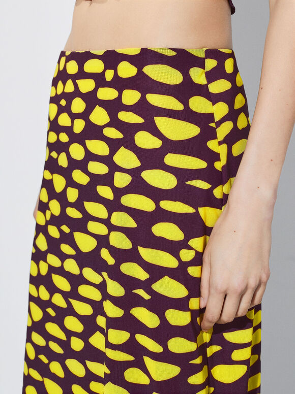 Saia midi estampada - Multicolorida