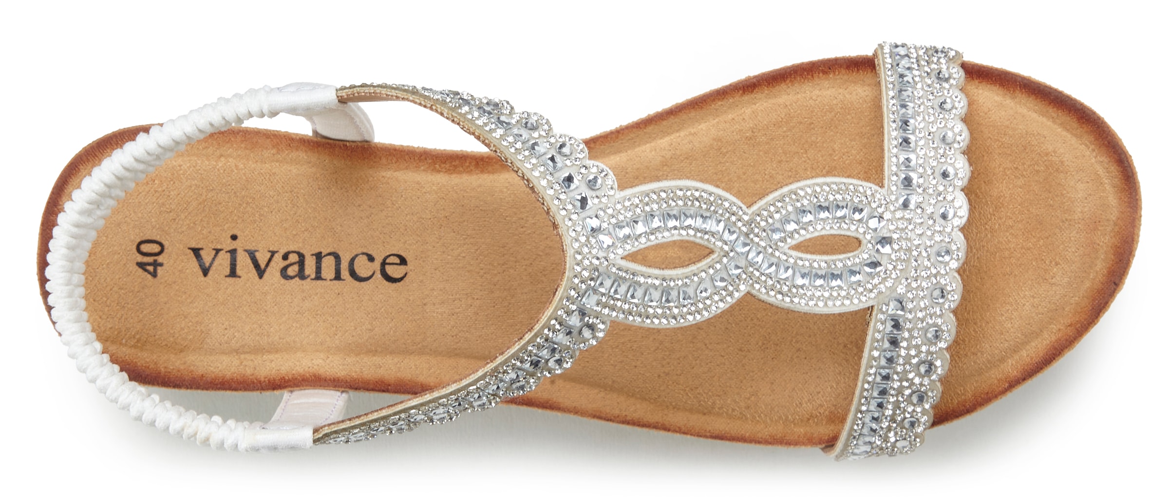 Vivance Sandalette »Sommerschuh«  Sandale, Sommerschuh mit Glitzerdetails und elastischem Riemchen VEGAN