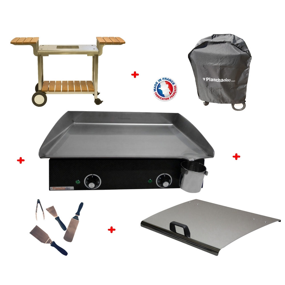 Pack plancha électrique PlanchaElec Lux 600 Carbon - Chariot Elysée 60
