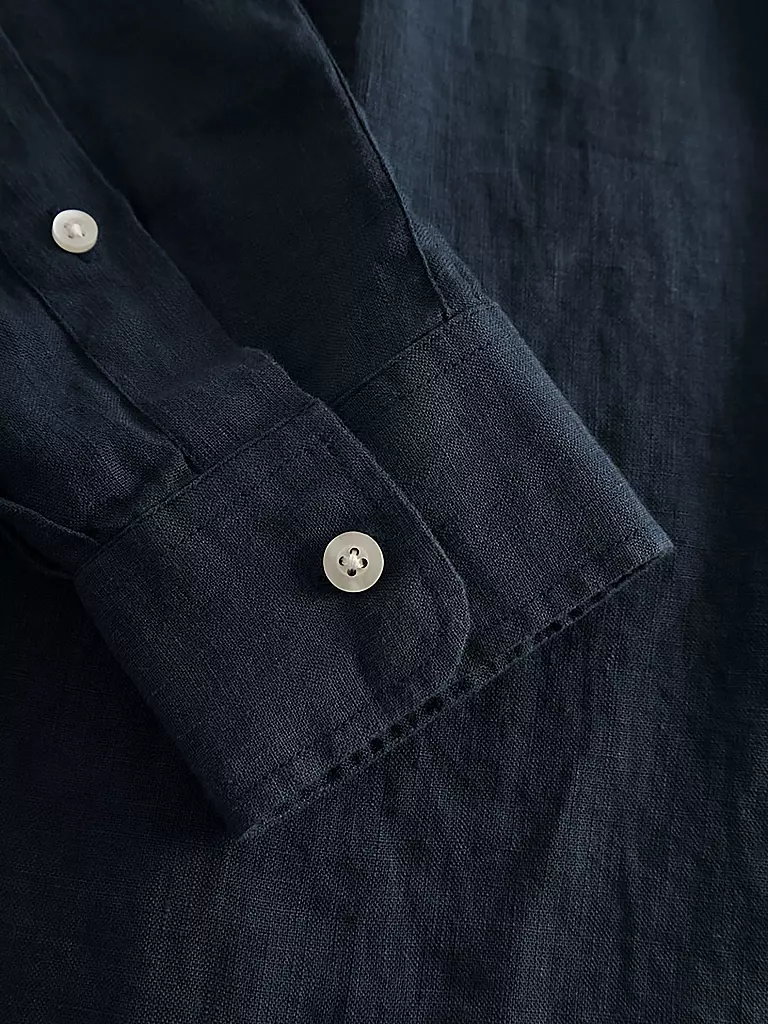 KNOWLEDGE COTTON APPAREL Leinenhemd blau